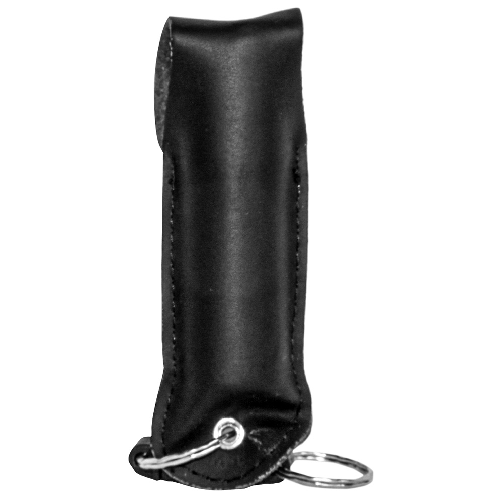 Pepper Shot 1.2% MC 1/2 oz pepper spray leatherette holster and quick release keychain black view 5